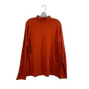 Westbound Women's Cherry Red Long Sleeve Mock Neck Top
